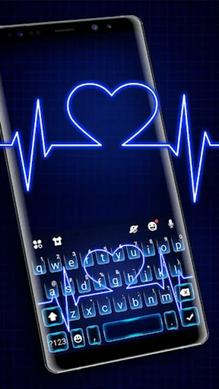 Neon Blue Heartbeat Keyboard T for Android - Enhance Typing