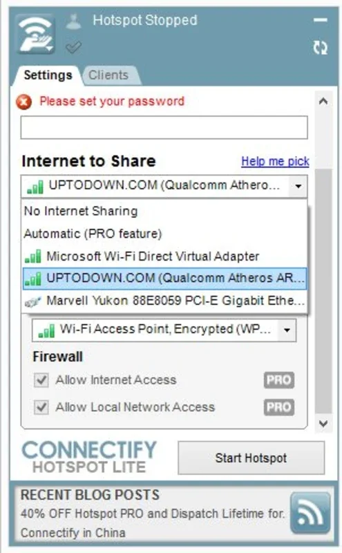 Connectify Hotspot for Windows - Share Internet Easily