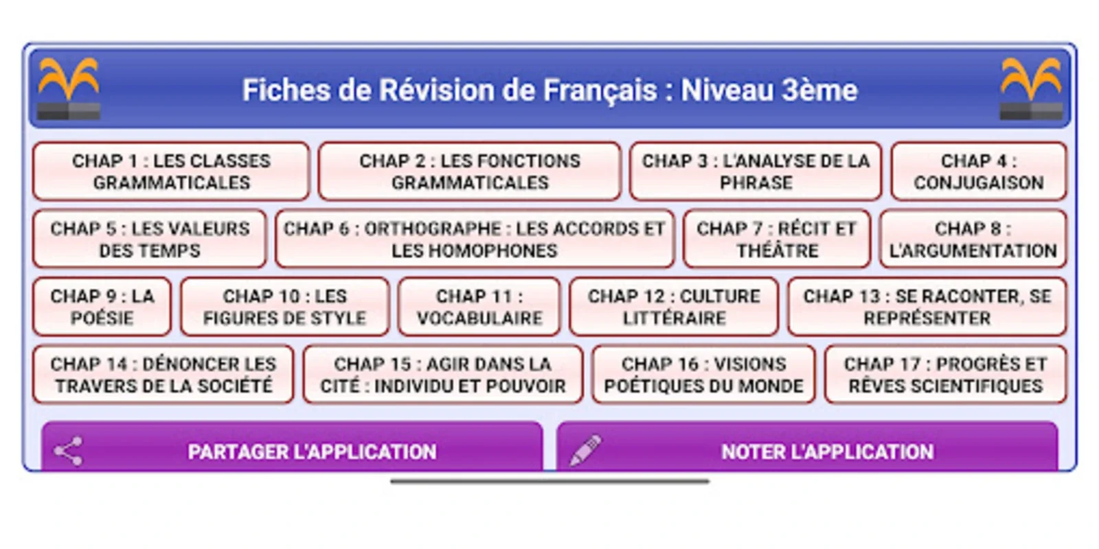 Fiches Français 3ème for Android - No Downloading Needed