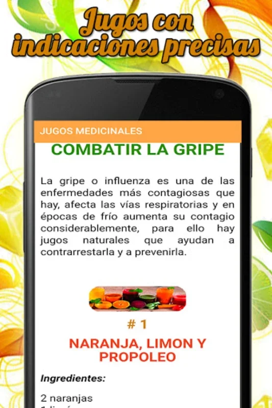 Jugos naturales y medicinales for Android: Boost Your Health