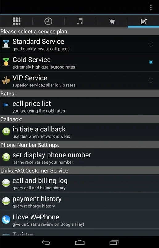 WePhone for Android - Make Global Calls Easily