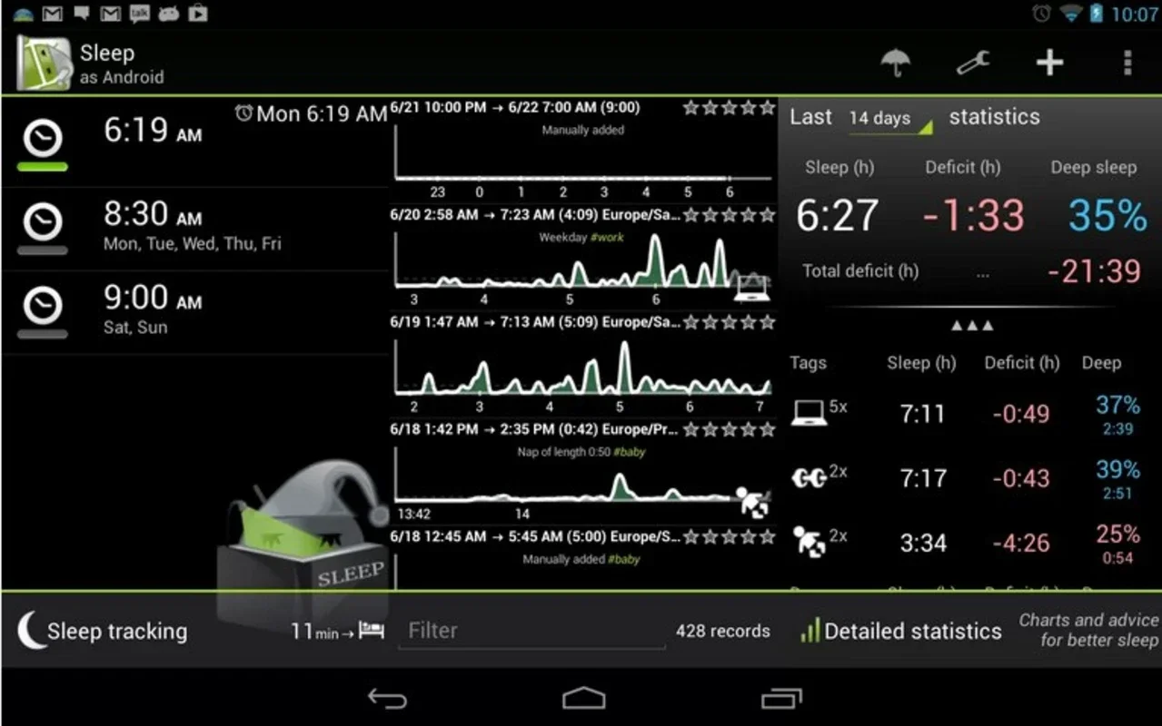 Sleep as Android for Android: Beyond Ordinary Alarms