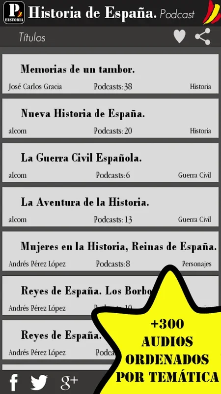 Historia España Podcasts for Android - Explore Spain's History