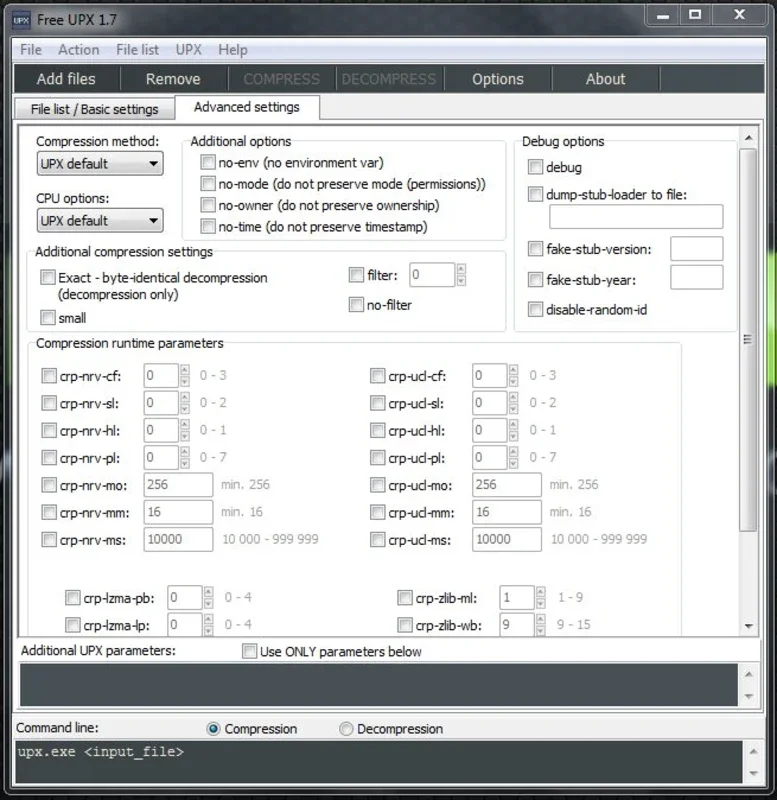 Free UPX Portable for Windows - Compress and Decompress Files Easily