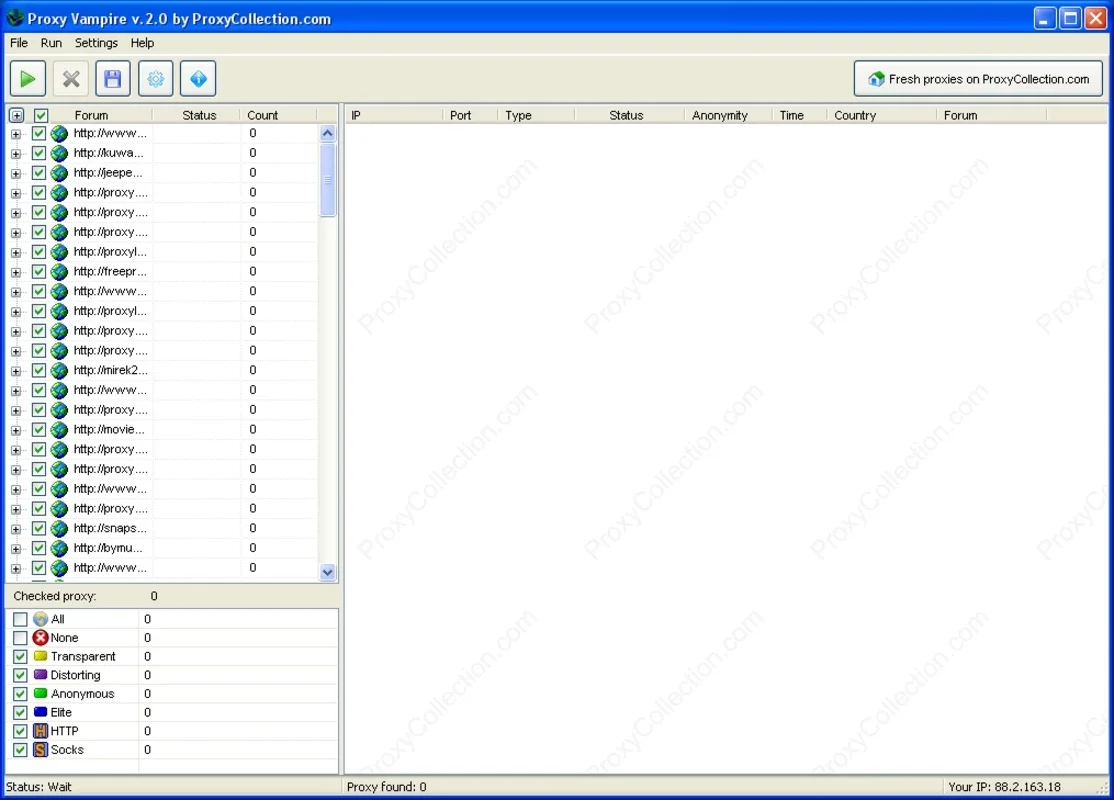 Proxy Vampire for Windows - Free Proxy Detection Tool