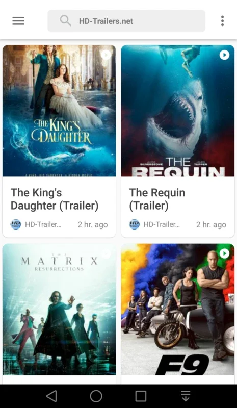 HD Trailers for Android - Enjoy High-Quality Trailers