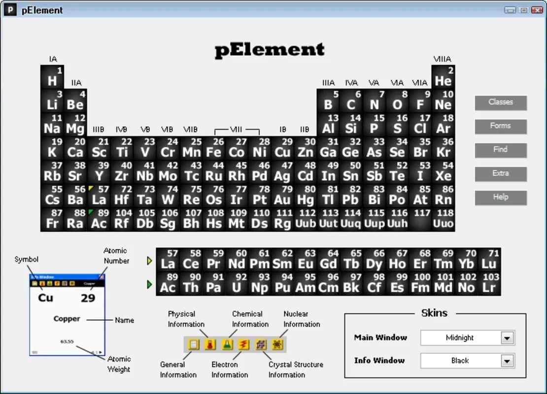 pElement for Windows - Interactive Periodic Table