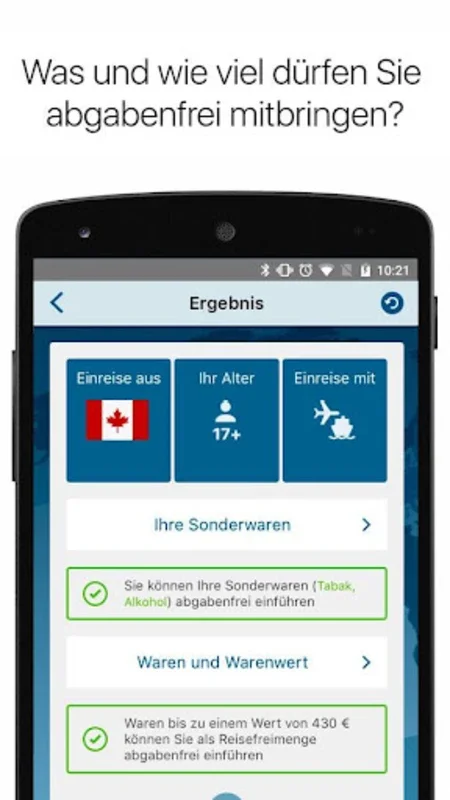 Zoll und Reise for Android - Simplify Your Travel