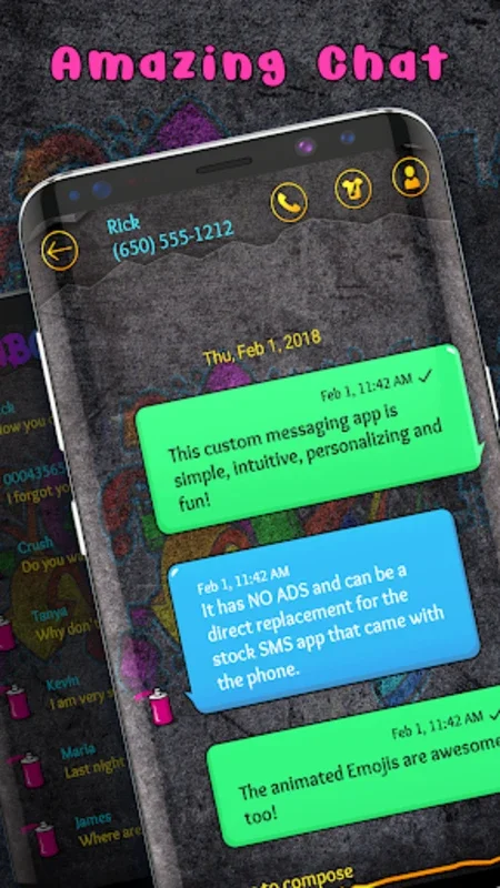 Graffiti Colourful SMS Theme for Android - Personalize Your Texts