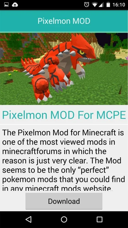 Pixelmon MOD for Android - Enhance Minecraft