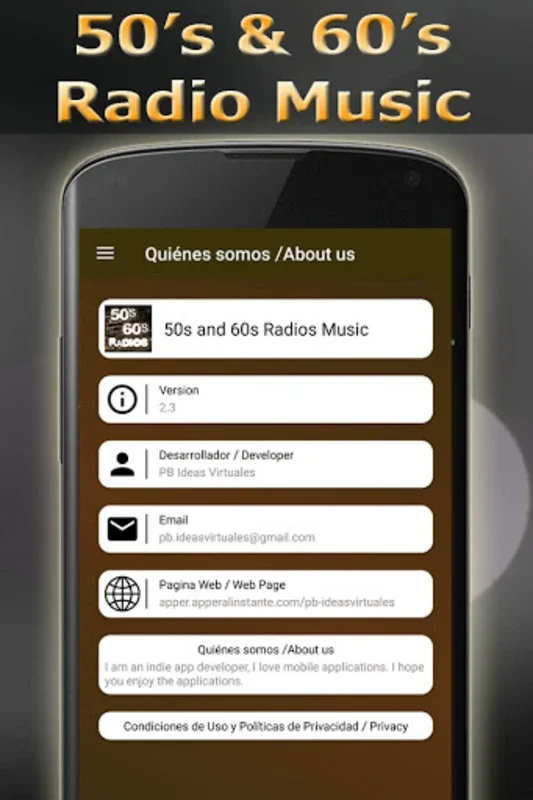 Radio Musica de los Sesentas 60s for Android - Enjoy Classic 50s and 60s Music