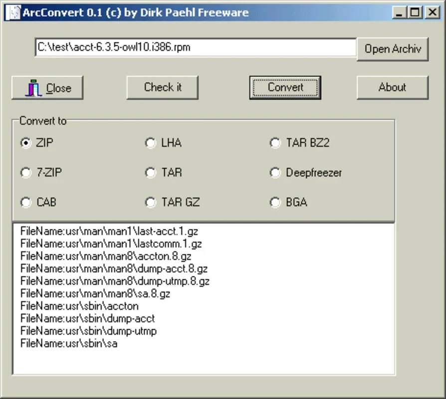 ArcConvert for Windows - Convert Compressed Files Easily