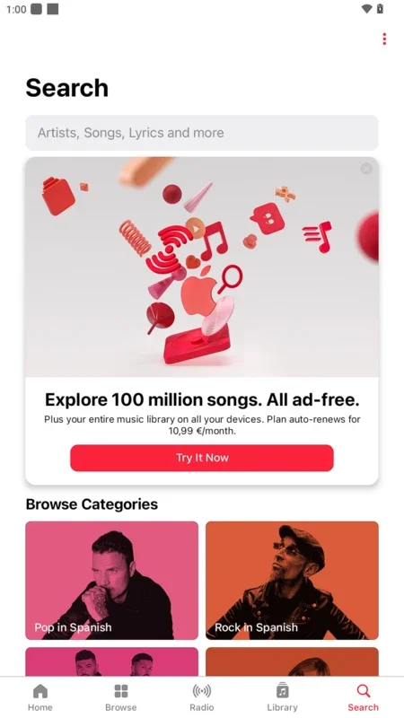 Apple Music for Android - Vast Music Library