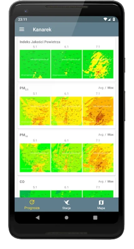 Kanarek - jakość powietrza for Android: Real-Time Air Quality Insights