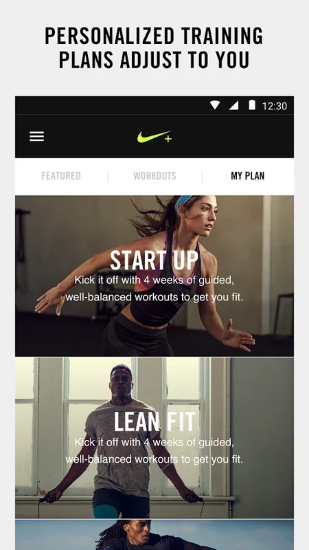 Nike+ Training: Personalized Fitness App for Android