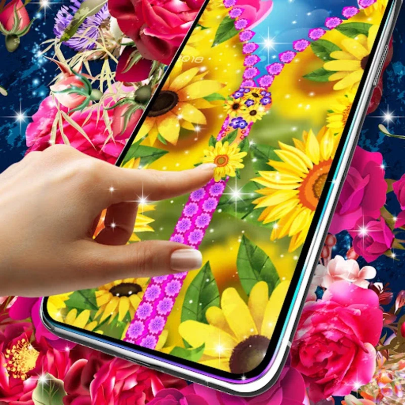 Flower lock screen zipper for Android - Enhance Device Aesthetics