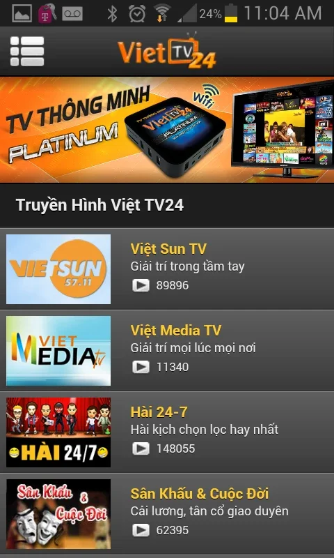 Viet TV24 for Android - Free Online TV for Vietnamese