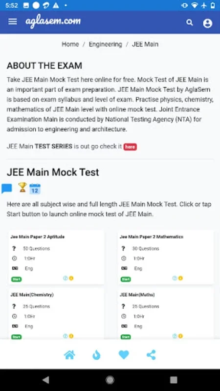 AglaSem Mock Tests for Android - Ideal for Exam Preparation