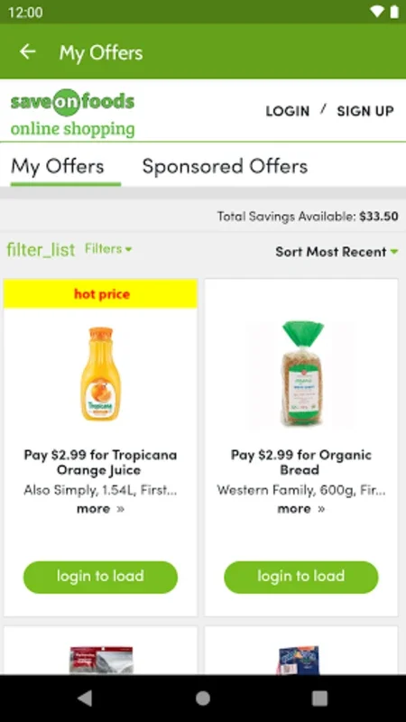 Save-On-Foods for Android: Streamlined Grocery Shopping