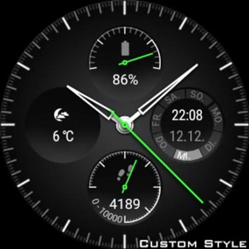 Wear Chronograph Setup for Android - Customizable Analog Watchface