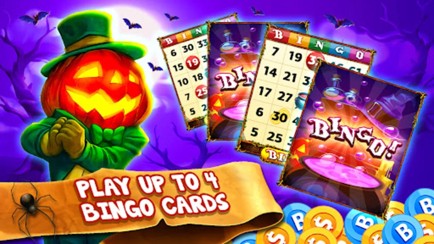 Halloween Bingo for Android - Enjoy Live Bingo with Animated Characters