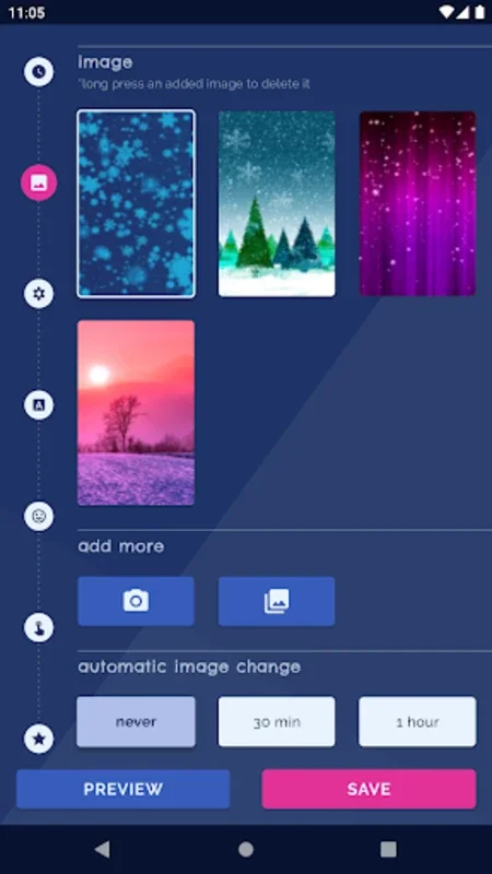 Winter Analog Clock for Android: Interactive Winter Wallpapers