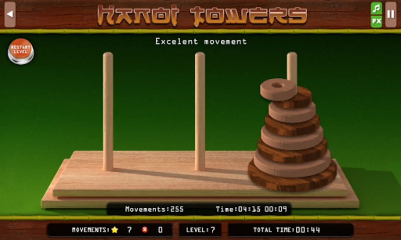 The Hanoi Towers Lite for Android - A Strategic Puzzle for Brain Training