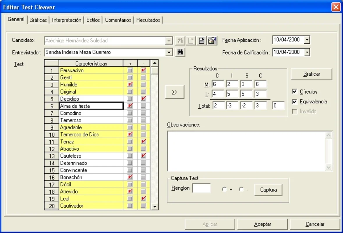 Millenium Test: Accurate Applicant Profiling Software for Windows