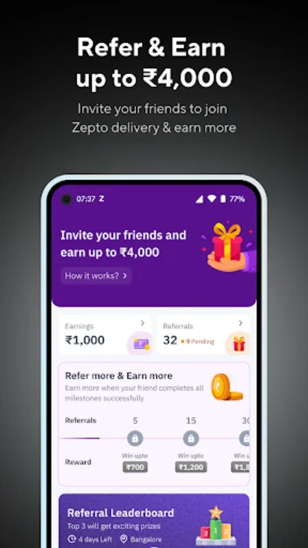 Zepto Delivery for Android - Earn Weekly with Local Jobs