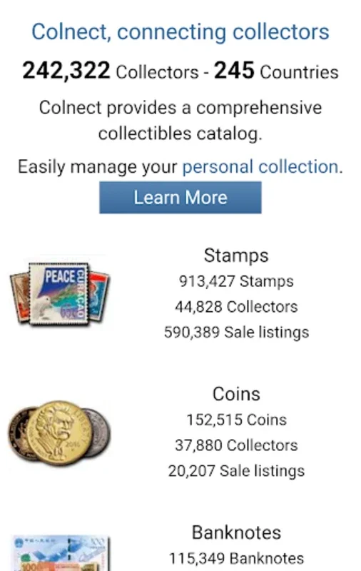 Colnect for Android: Connecting Collectors Globally