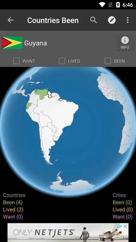 Countries Been for Android - Record Your Travels