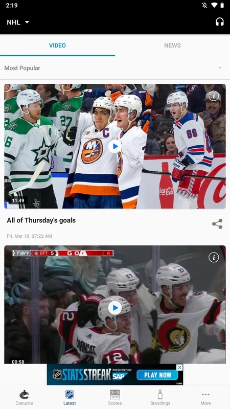 NHL for Android - Stay Connected to the NHL