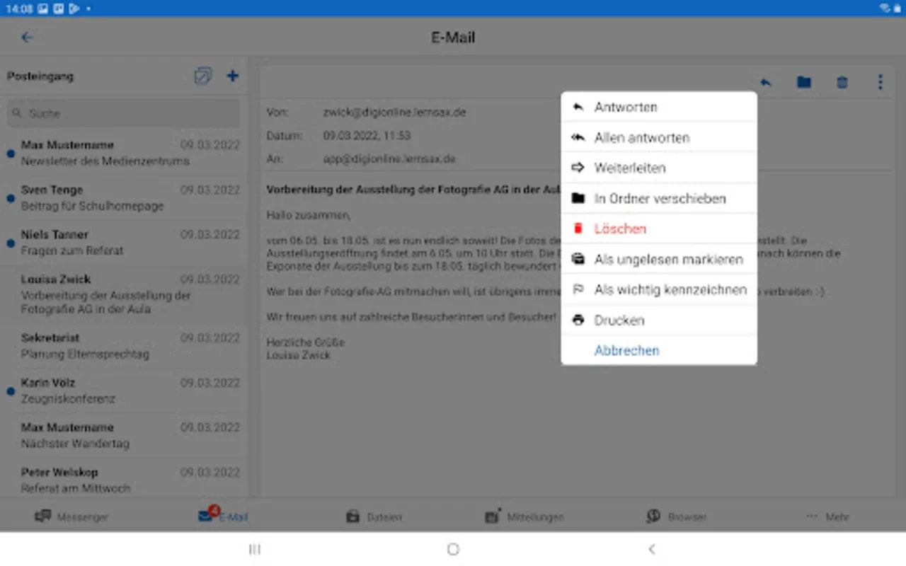 LernSax Messenger for Android: Educational Communication and File Management