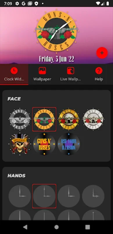 GNR Clock Widget & Wallpapers for Android - Personalize with Rock Style