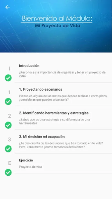 Mi proyecto de vida for Android: Guiding Students' Futures