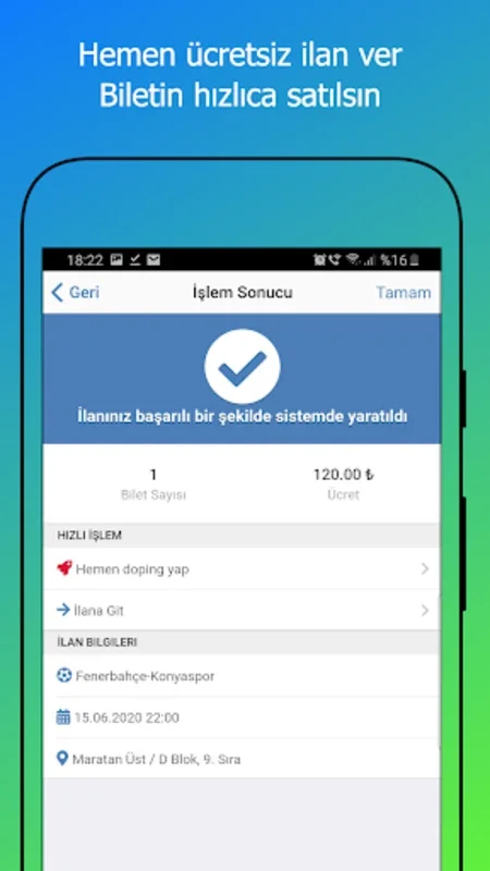 Kombine Devret for Android - Secure Football Ticket Exchange