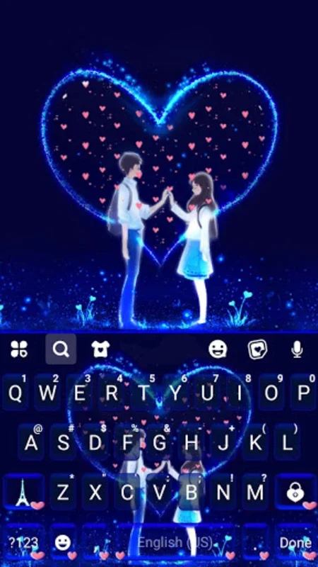 Neon Love Couple Keyboard Background for Android - Enhance Your Typing