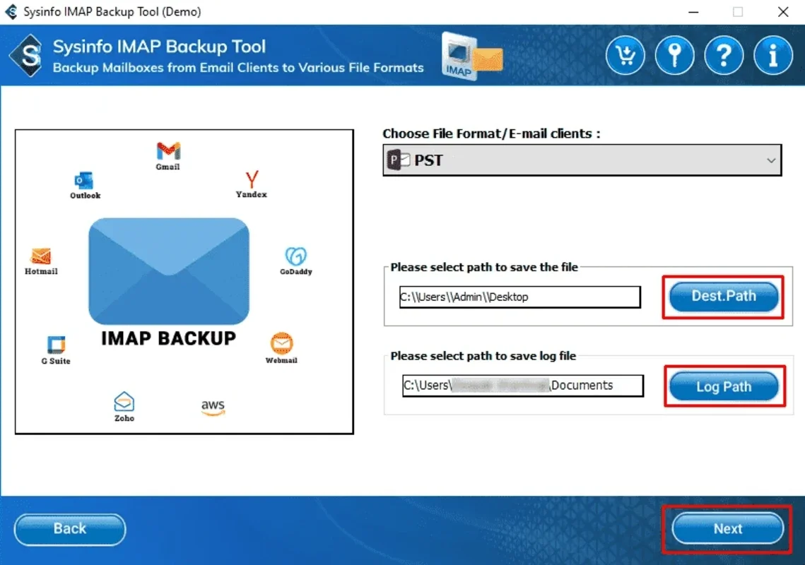 Sysinfo IMAP Email Backup Software for Windows