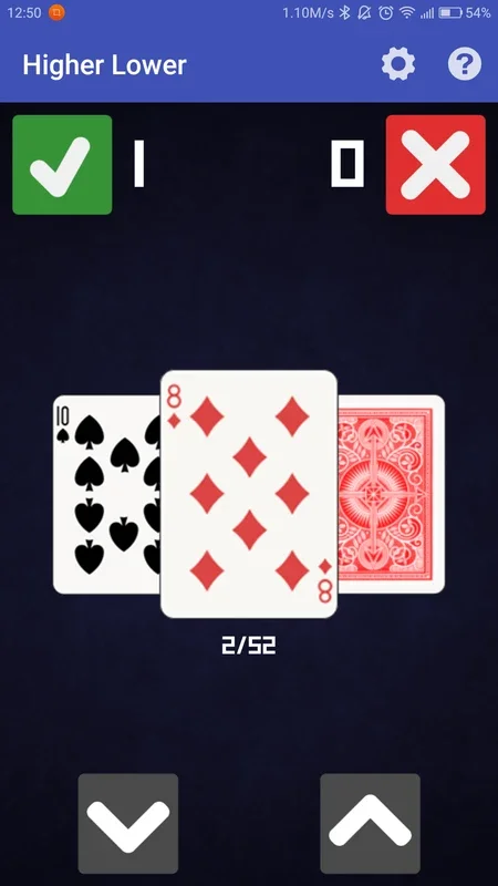 Higher Lower for Android - Simple Card Game Fun