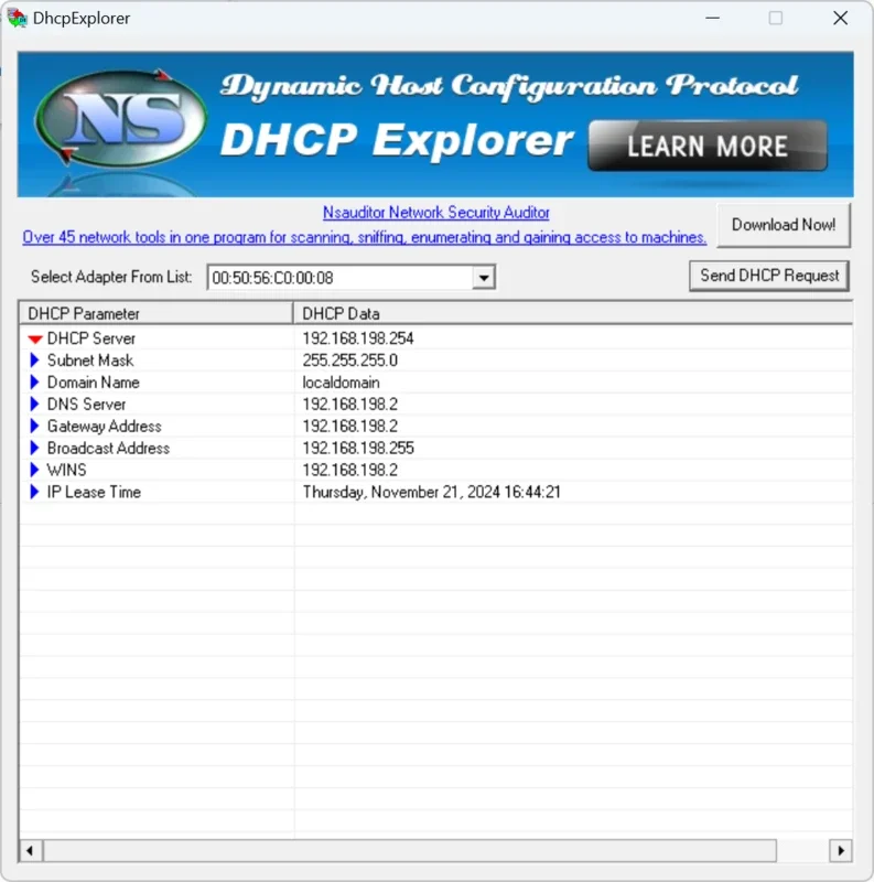 DHCP Explorer for Windows - Analyze DHCP Servers