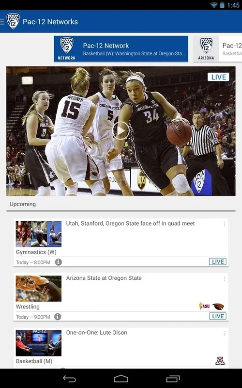 Pac-12 Now for Android - Stay Connected to Collegiate Sports