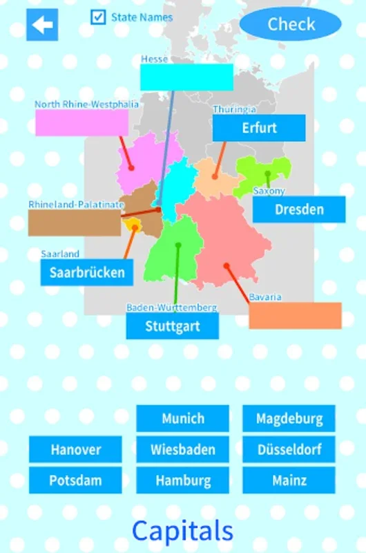 Germany States Map Quiz for Android - Immerse in German Geography