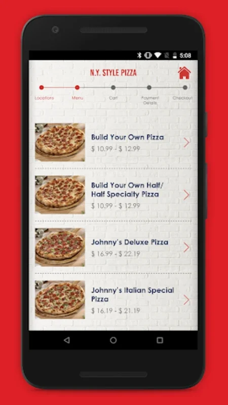 Johnny Brusco's Pizza for Android - Seamless Dining