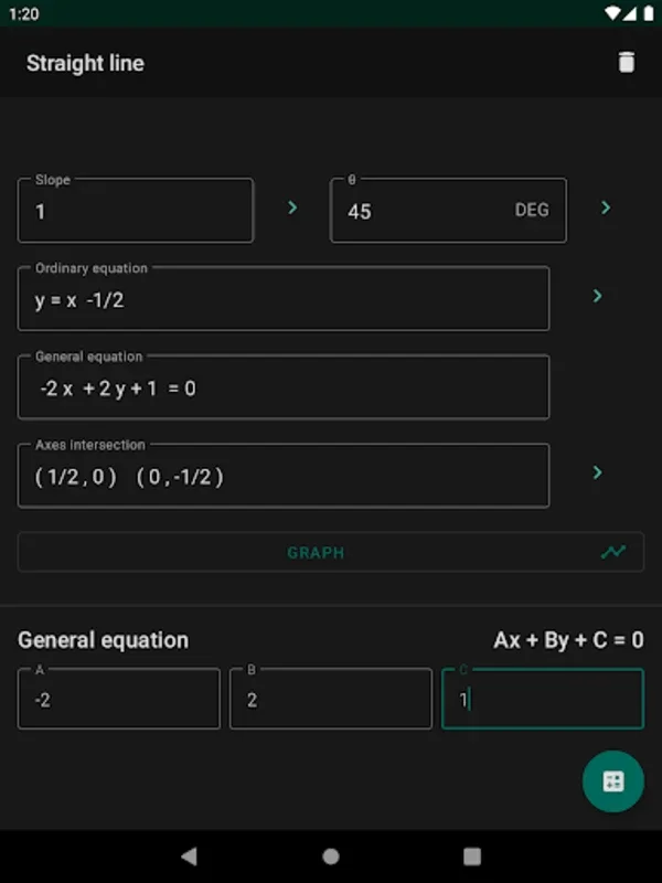 Straight Line for Android - Analytic Geometry Made Easy