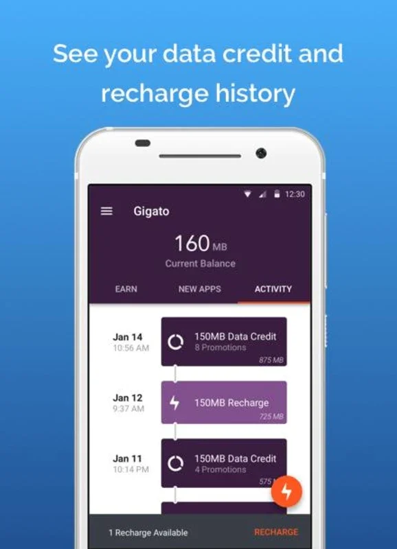 Gigato for Android: Free Data Solution