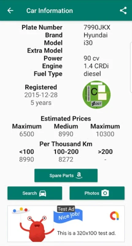 Info Car for Android - Get Vehicle Info by License Plate