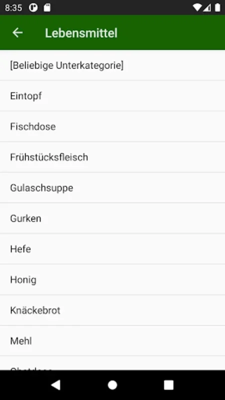 Vorratsübersicht for Android - Manage Food Supplies Easily