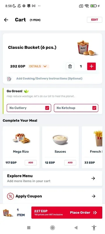 KFC Egypt for Android - Order Your Favorite Meals Easily