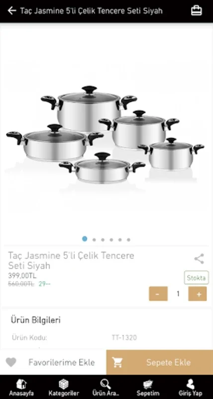 Taç Ev Alışveriş for Android - Elegant Kitchen Shopping