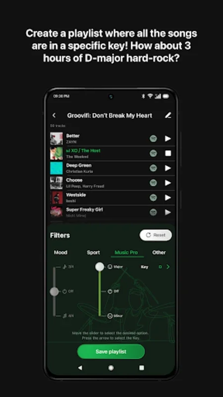 Groovifi for Android - Customize Your Spotify Playlists